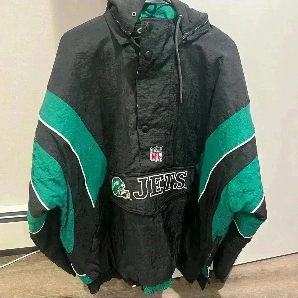 Vintage 90s New York Jets Starter pullover jacket NFL Football Pro Line Official